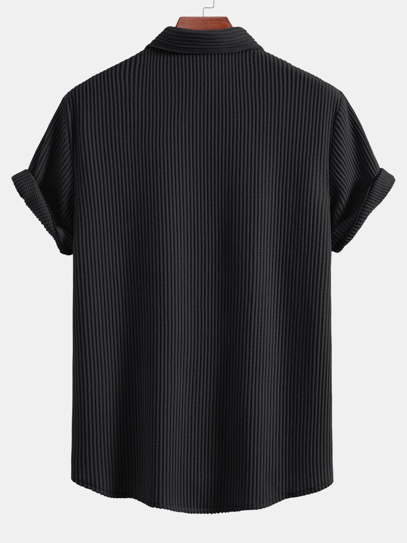 Derada | Wafelstructuur Knoopshirt - Derada Fashion