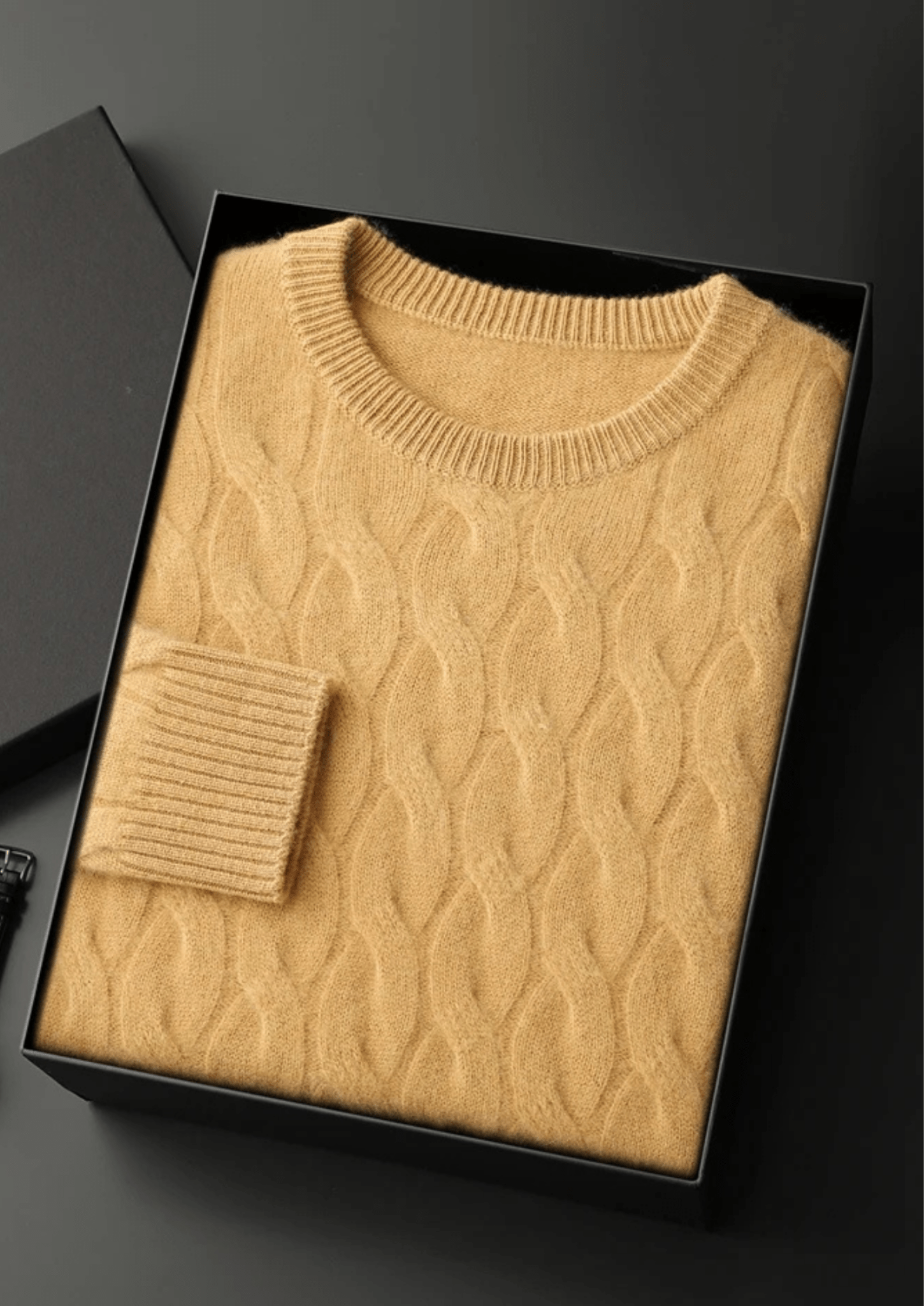PREMIUM CASHMERE CABLE CREWNECK - Derada