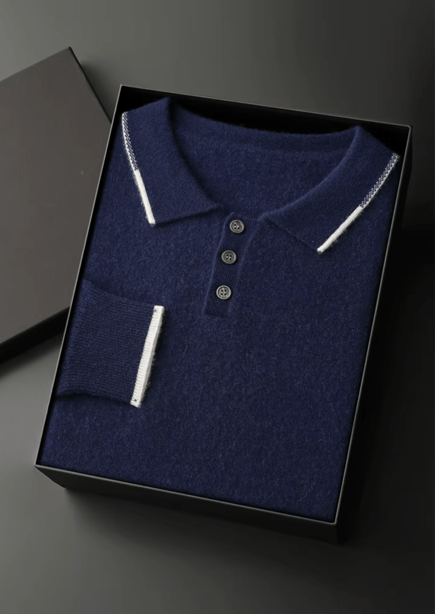 PREMIUM CASHMERE TWO TONE BUTTON POLO - Derada