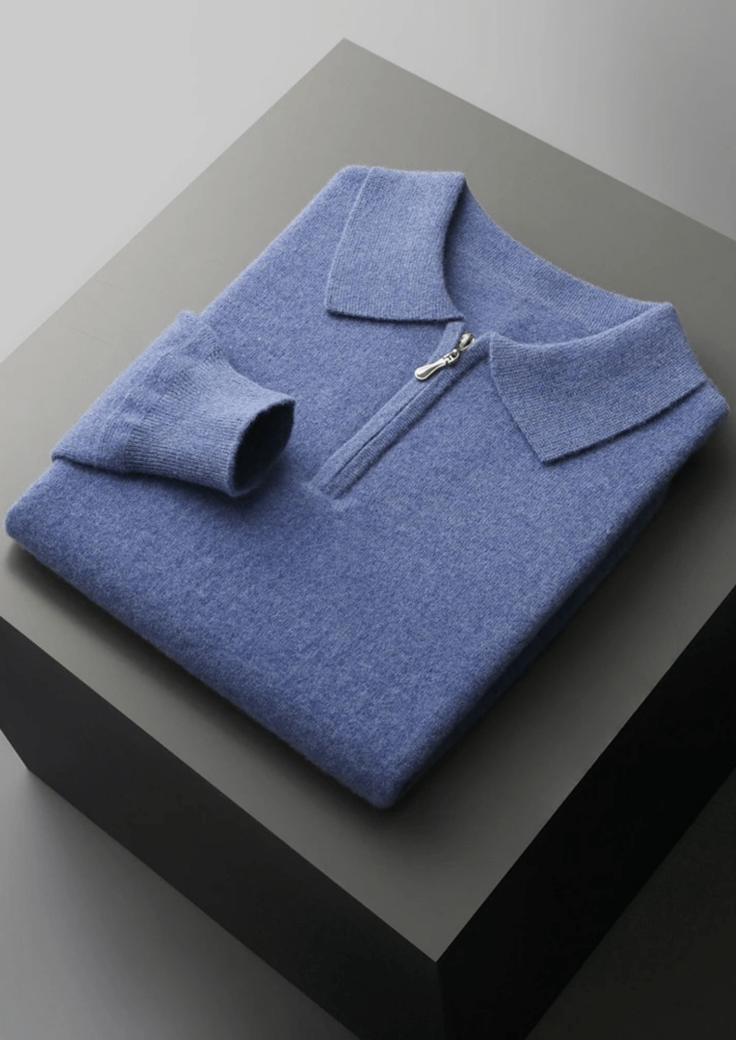 PURE EXTRA - FINE MERINO WOOL HALF ZIP POLO - Derada