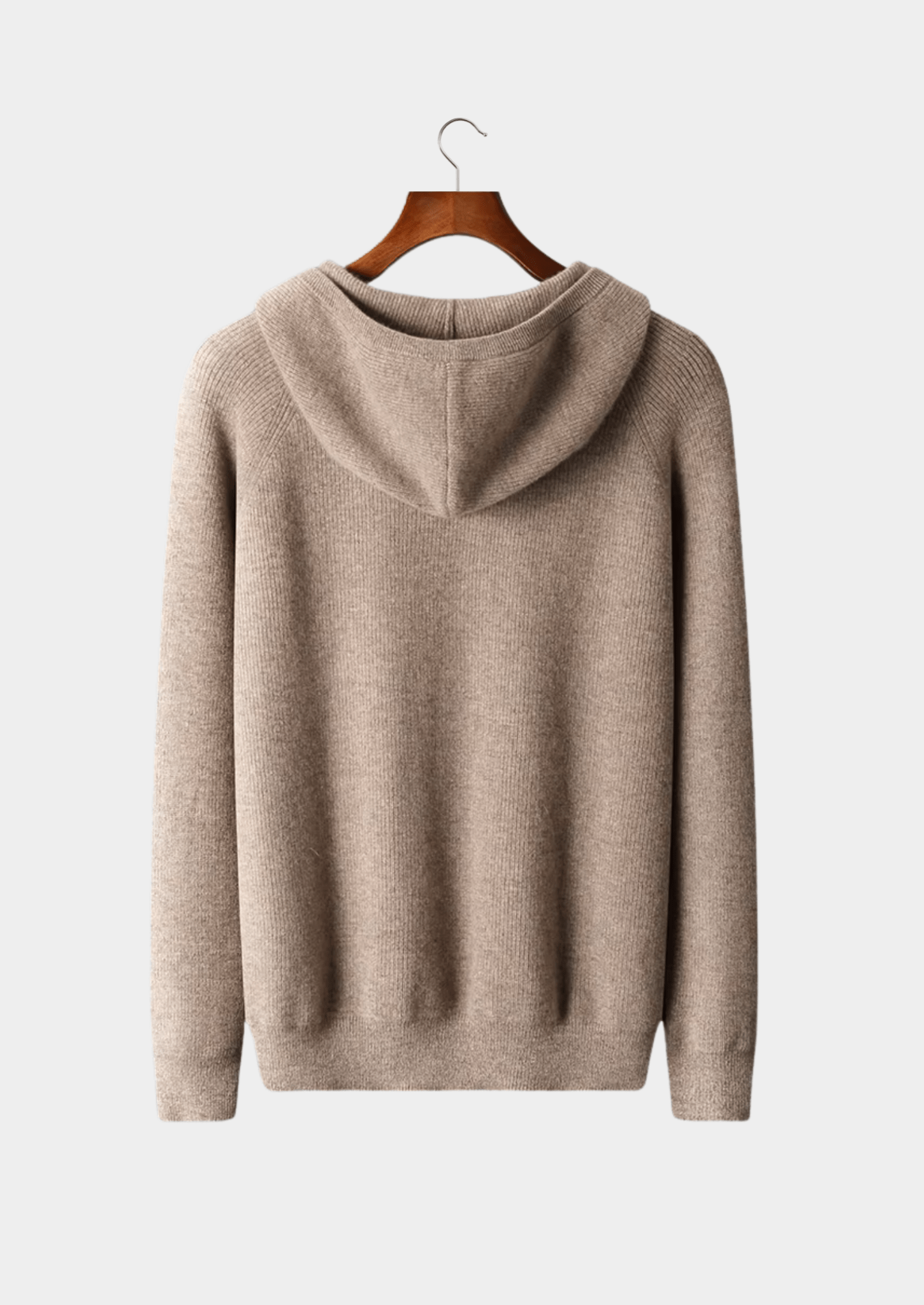 PURE EXTRA - FINE MERINO WOOL RIBBED ZIP HOODIE - Derada