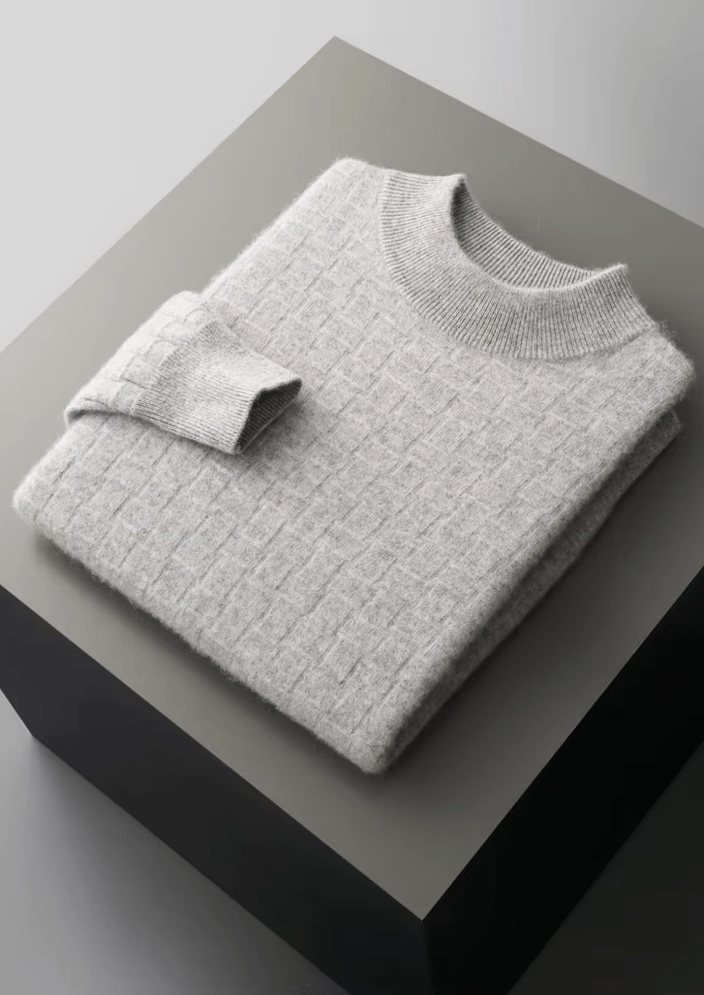 PURE EXTRA - FINE MERINO WOOL TEXTURED MOCKNECK - Derada