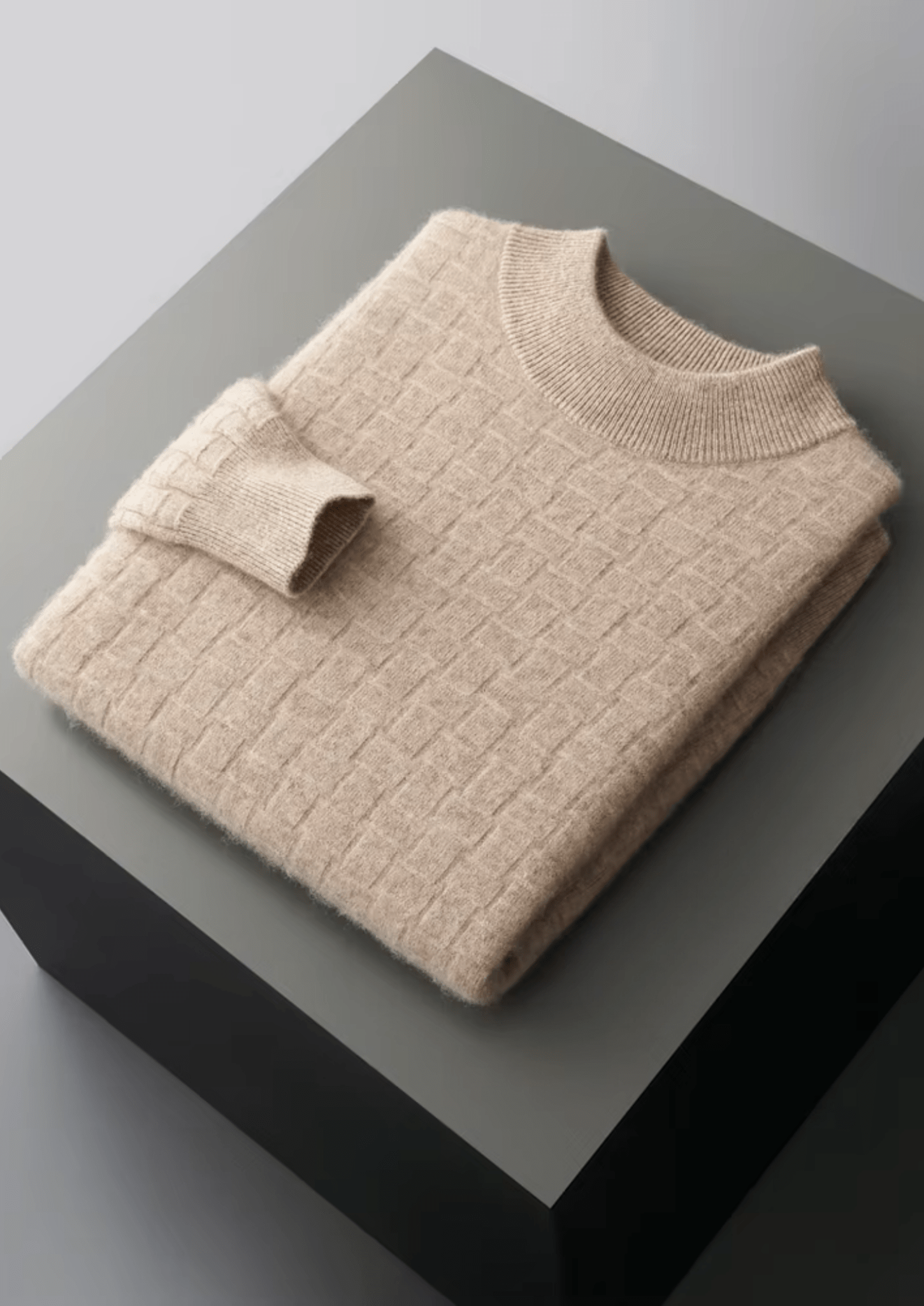 PURE EXTRA - FINE MERINO WOOL TEXTURED MOCKNECK - Derada