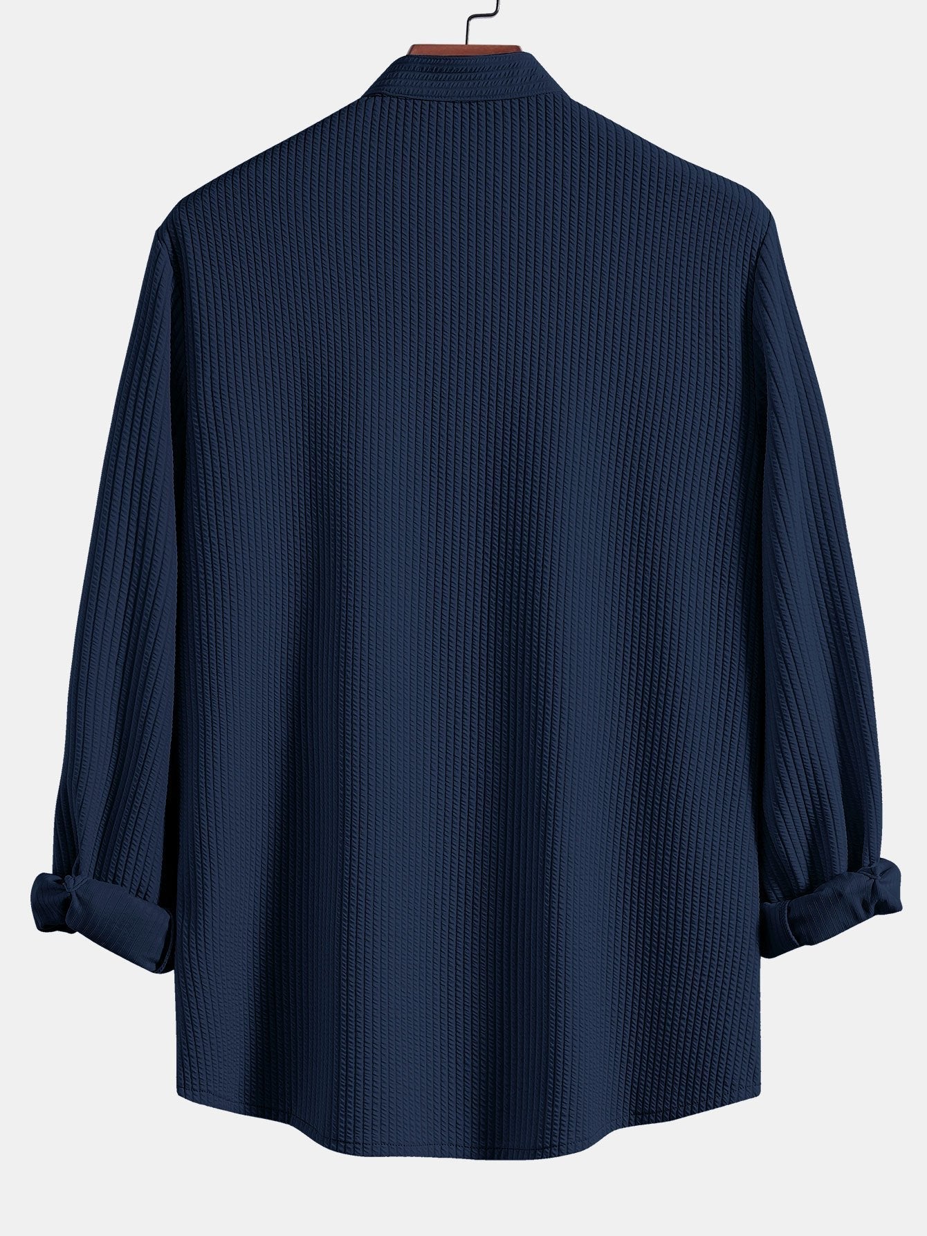 Derada | Geribbeld Stretch Overhemd met Lange Mouwen - Derada Fashion