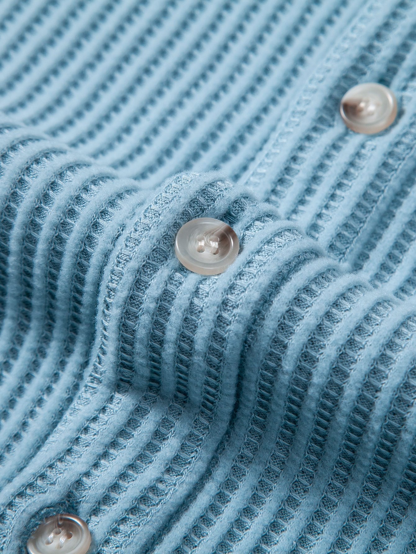 Derada | Wafelstructuur Knoopshirt - Derada Fashion