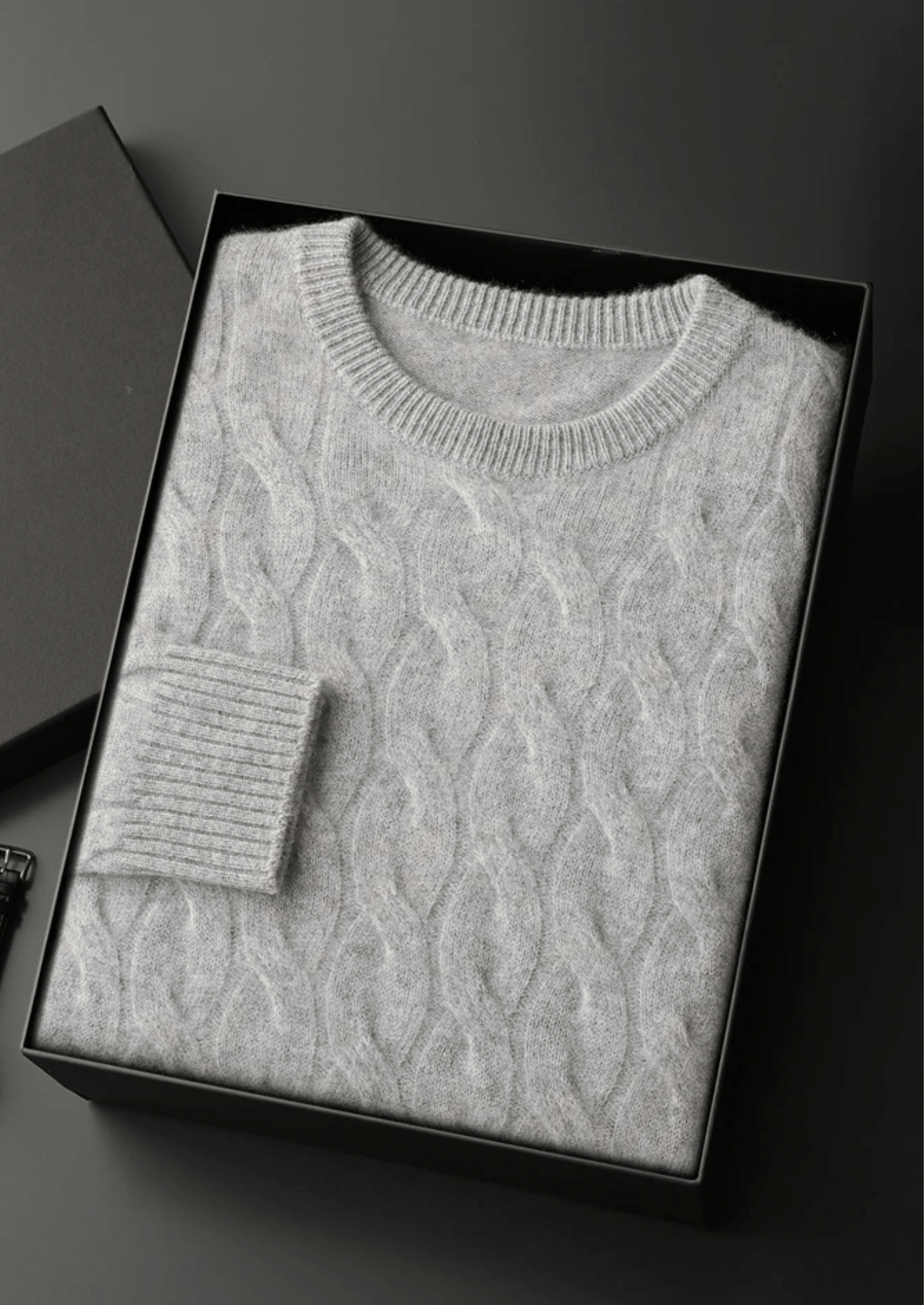 PREMIUM CASHMERE CABLE CREWNECK - Derada