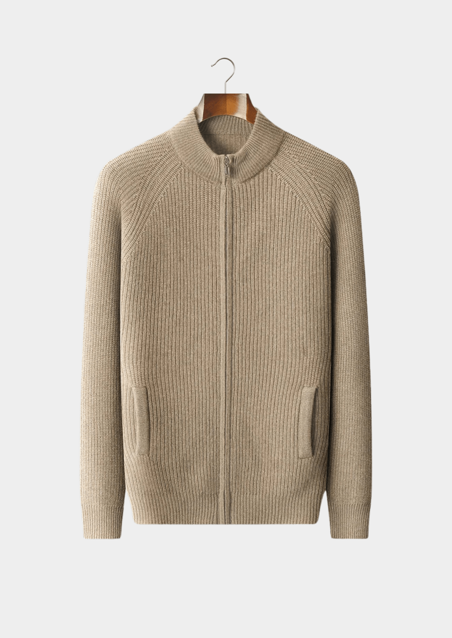 PREMIUM CASHMERE RIBBED CARDIGAN - Derada