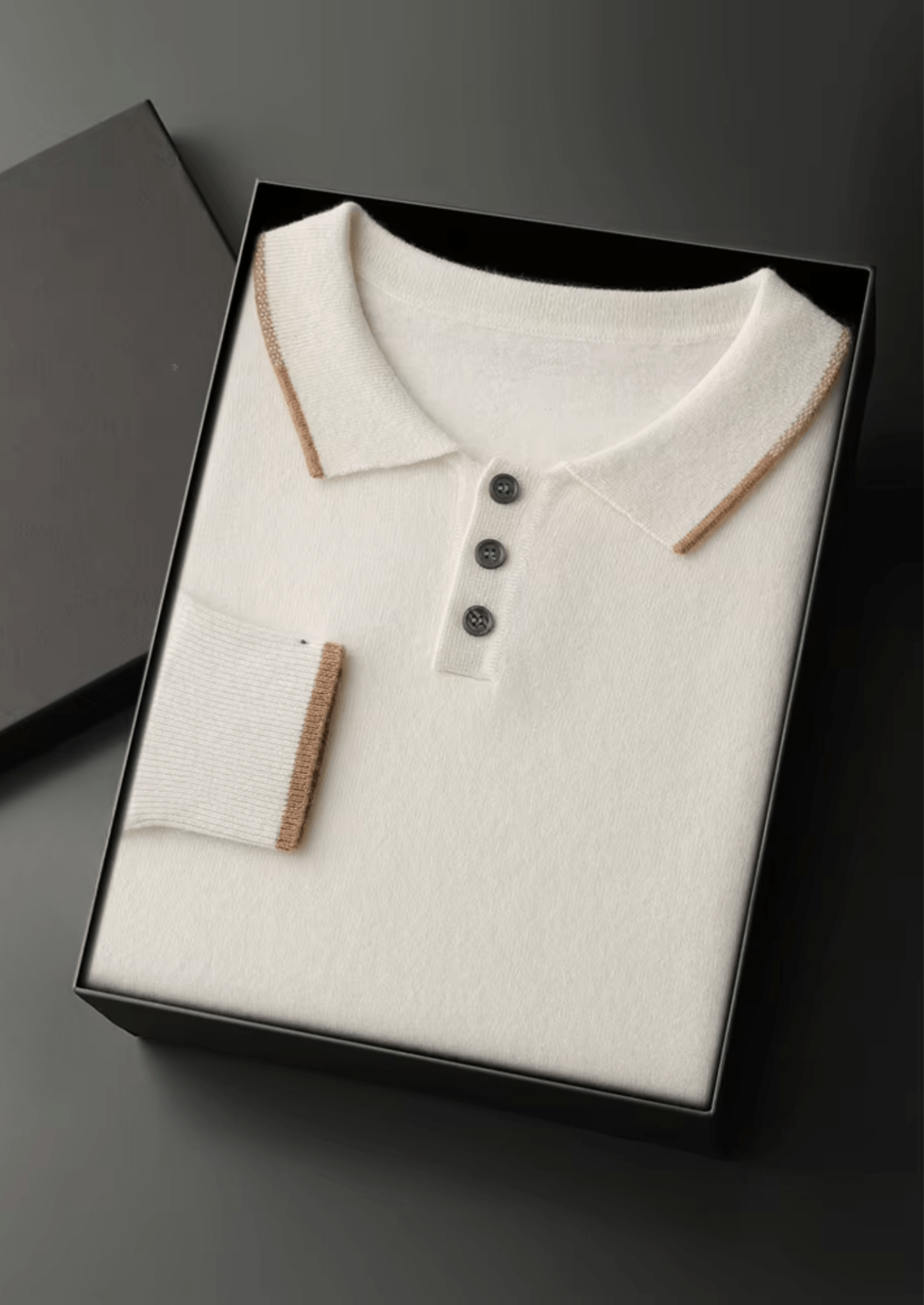PREMIUM CASHMERE TWO TONE BUTTON POLO - Derada