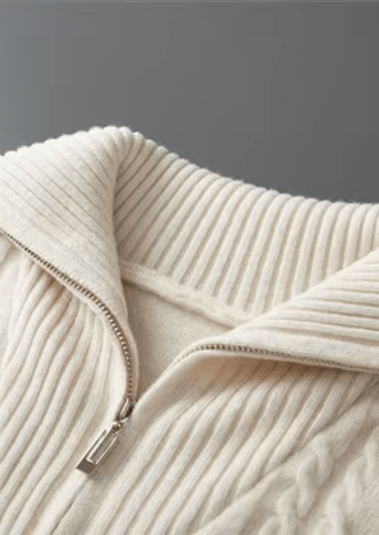 PURE EXTRA - FINE MERINO WOOL STRIPED HALF - ZIP SWEATER - Derada